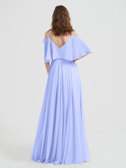 Spaghetti Strap Dresses with Flutter Sleeves Lavender