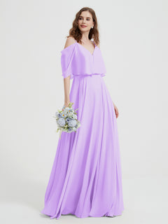 Spaghetti Strap Dresses with Flutter Sleeves Lilac