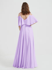 Spaghetti Strap Dresses with Flutter Sleeves Lilac