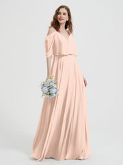 Spaghetti Strap Dresses with Flutter Sleeves Pearl Pink