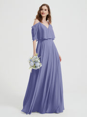 Spaghetti Strap Dresses with Flutter Sleeves Periwinkle Plus Size
