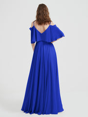 Spaghetti Strap Dresses with Flutter Sleeves Royal Blue