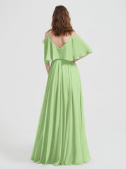 Spaghetti Strap Dresses with Flutter Sleeves Sage