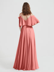 Spaghetti Strap Dresses with Flutter Sleeves Sunset
