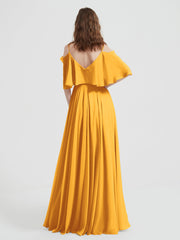 Spaghetti Strap Dresses with Flutter Sleeves Tangerine