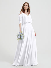 Spaghetti Strap Dresses with Flutter Sleeves White