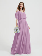 Spaghetti Strap Dresses with Flutter Sleeves Wisteria