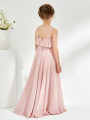 Cute Shoulder Straps Junior Bridesmaid Dresses Dusty Rose