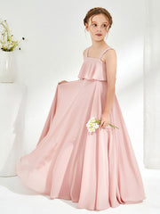 Cute Shoulder Straps Junior Bridesmaid Dresses Dusty Rose