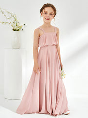 Cute Shoulder Straps Junior Bridesmaid Dresses Dusty Rose