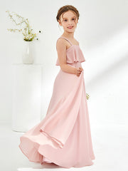 Cute Shoulder Straps Junior Bridesmaid Dresses Dusty Rose