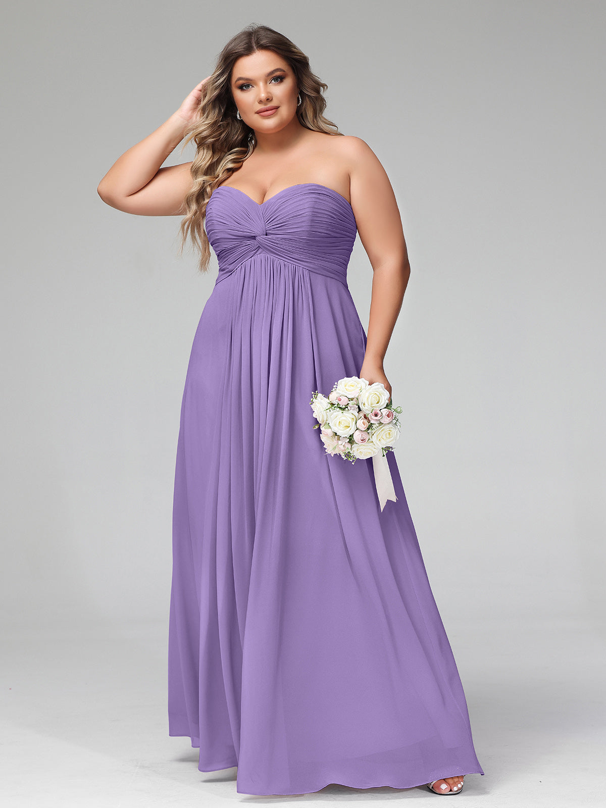 BABARONI Chiffon Tahiti Bridesmaid Dresses A-line Sweetheart Sleeveless ...