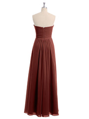 Empire Strapless Chiffon Gown with Sweetheart Neck Terracotta