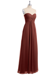 Empire Strapless Chiffon Gown with Sweetheart Neck Terracotta
