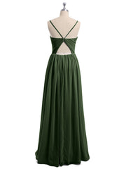Spaghetti Strap Maxi Dress with Sweetheart Olive Green