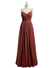 Spaghetti Strap Maxi Dress with Sweetheart Terracotta