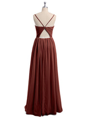 Spaghetti Strap Maxi Dress with Sweetheart Terracotta
