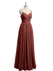 Spaghetti Strap Maxi Dress with Sweetheart Terracotta