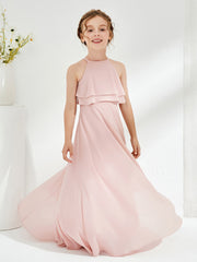 Cute Two Layers Ruffles Junior Bridesmaid Dresses Dusty Rose