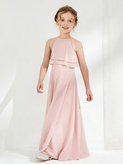 Cute Two Layers Ruffles Junior Bridesmaid Dresses Dusty Rose