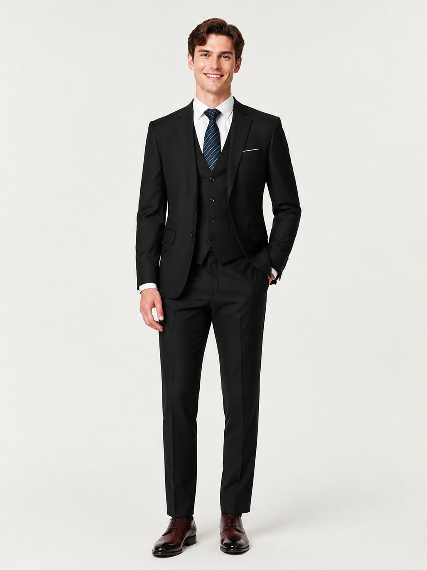 Single Breast Two Button 3 Piece Notch Lapel Men Suits – BABARONI UK