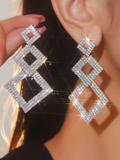 Exaggerated Geometric Design Long Earrings