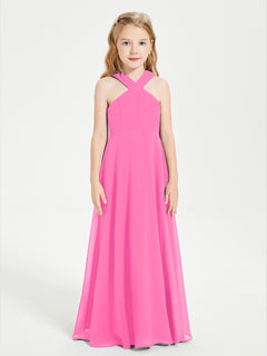 Grecian Neckline Long Dresses for Junior Bridesmaids Azalea