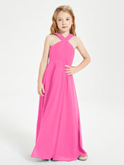 Grecian Neckline Long Dresses for Junior Bridesmaids Azalea