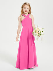 Grecian Neckline Long Dresses for Junior Bridesmaids Azalea