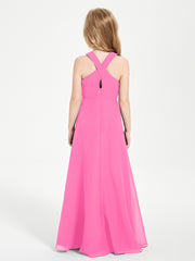 Grecian Neckline Long Dresses for Junior Bridesmaids Azalea