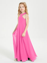 Grecian Neckline Long Dresses for Junior Bridesmaids Azalea