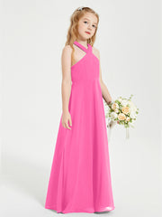 Grecian Neckline Long Dresses for Junior Bridesmaids Azalea
