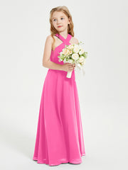 Grecian Neckline Long Dresses for Junior Bridesmaids Azalea