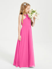 Grecian Neckline Long Dresses for Junior Bridesmaids Azalea