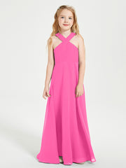 Grecian Neckline Long Dresses for Junior Bridesmaids Azalea