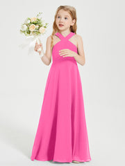 Grecian Neckline Long Dresses for Junior Bridesmaids Azalea
