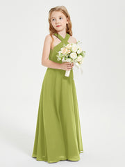 Grecian Neckline Long Dresses for Junior Bridesmaids Clover