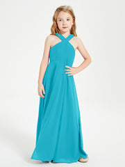 Grecian Neckline Long Dresses for Junior Bridesmaids Jade