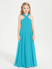 Grecian Neckline Long Dresses for Junior Bridesmaids Jade