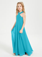 Grecian Neckline Long Dresses for Junior Bridesmaids Jade