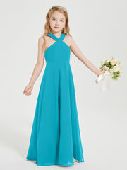 Grecian Neckline Long Dresses for Junior Bridesmaids Jade