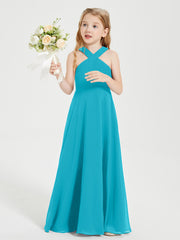Grecian Neckline Long Dresses for Junior Bridesmaids Jade
