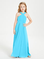 Grecian Neckline Long Dresses for Junior Bridesmaids Pool