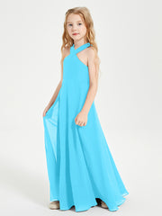 Grecian Neckline Long Dresses for Junior Bridesmaids Pool