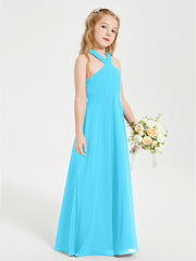 Grecian Neckline Long Dresses for Junior Bridesmaids Pool