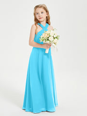 Grecian Neckline Long Dresses for Junior Bridesmaids Pool
