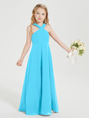 Grecian Neckline Long Dresses for Junior Bridesmaids Pool