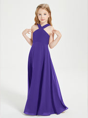 Grecian Neckline Long Dresses for Junior Bridesmaids Regency