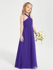 Grecian Neckline Long Dresses for Junior Bridesmaids Regency