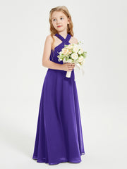 Grecian Neckline Long Dresses for Junior Bridesmaids Regency